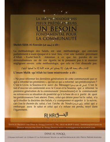 La Méthodologie des pieux prédécesseurs, un besoin fondamental pour la communauté 