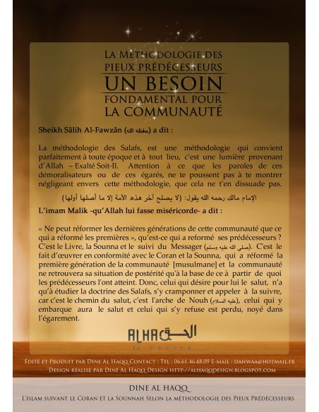La Méthodologie des pieux prédécesseurs, un besoin fondamental pour la communauté 