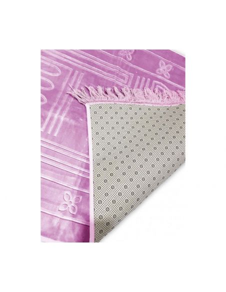 Tapis Enfant de Prière avec Motif Mirhab - ROSE - Molletonné, Épais et Très Doux - Confortable et Anti-Dérapant - 42 x 80
