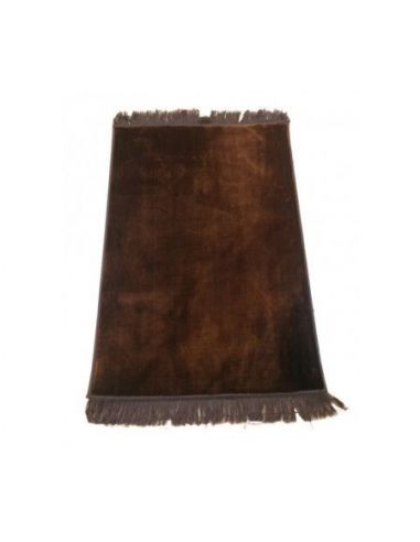 Tapis Enfant de Prière couleur unie - MARRON - Molletonné, Épais et Très Doux - Confortable et Anti-Dérapant - 42 x 80