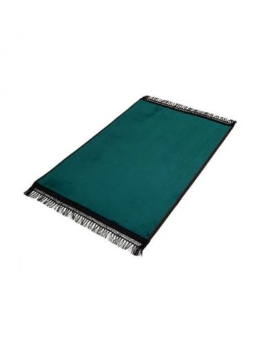 Tapis Enfant de Prière couleur unie - VERT - Molletonné, Épais  - Confortable et Anti-Dérapant 
