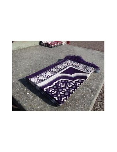 Tapis de Prière en Velours - Contour Géométrique - COULEUR VIOLET FONCÉ