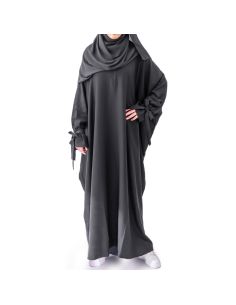 Abaya Bahraini - Maison Sultan - Noir avec ruban