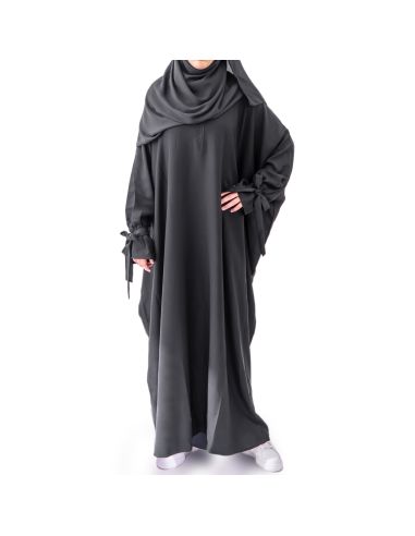 Abaya Bahraini - Maison Sultan - Noir avec ruban