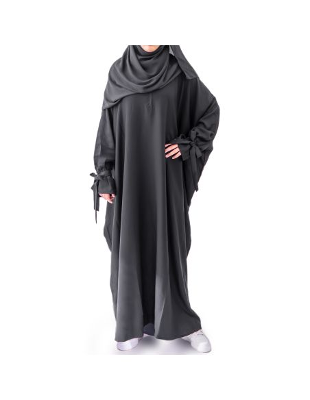 Abaya Bahraini - Maison Sultan - Noir avec ruban