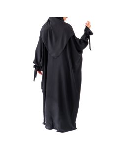 Abaya Bahraini - Maison Sultan - Noir avec ruban 2