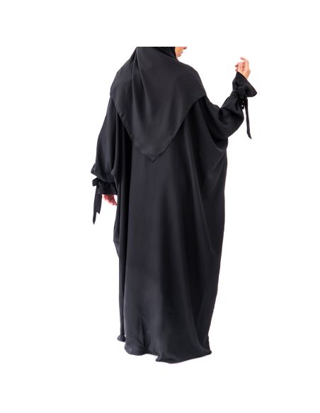Abaya Bahraini - Maison Sultan - Noir avec ruban