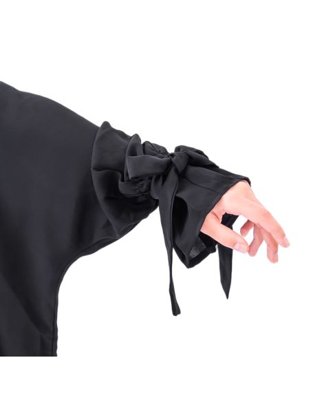 Abaya Bahraini - Maison Sultan - Noir avec ruban