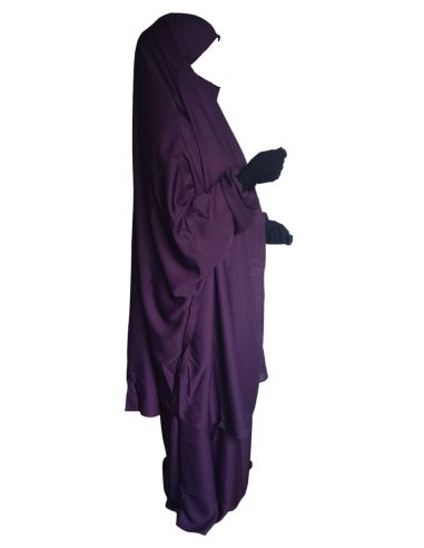 Jilbab 2 pièces Nida - Prune -  Marque SULTAN