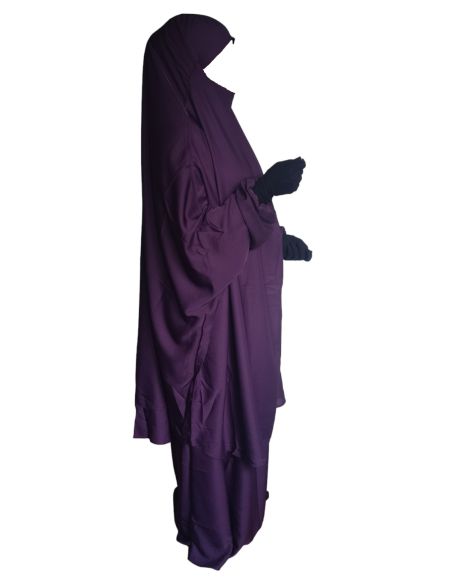 Jilbab 2 pièces Nida - Prune -  Marque SULTAN