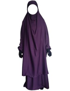 Jilbab 2 pièces Nida - Prune -  Marque SULTAN - BON PLAN 2