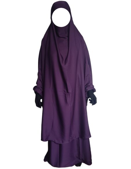 Jilbab 2 pièces Nida - Prune -  Marque SULTAN - BON PLAN
