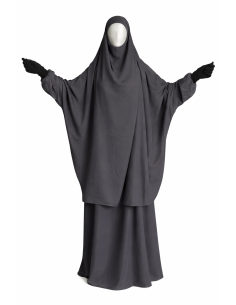 Jilbab 2 pièces Nida - Gris -  Marque SULTAN - BON PLAN