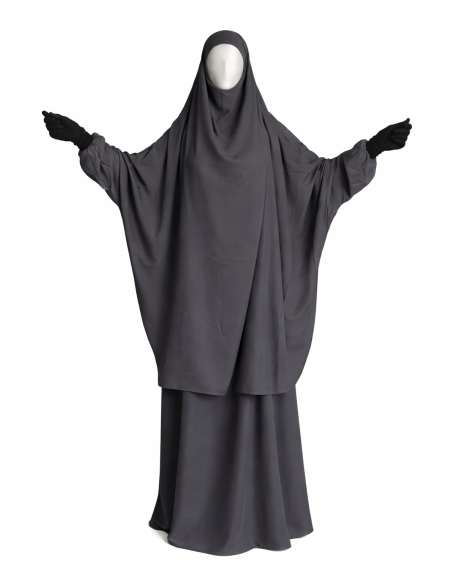 Jilbab 2 pièces Nida - Gris -  Marque SULTAN - BON PLAN