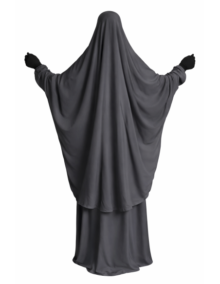 Jilbab 2 pièces Nida - Gris -  Marque SULTAN