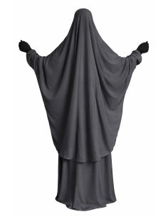 Jilbab 2 pièces Nida - Gris -  Marque SULTAN - BON PLAN 2