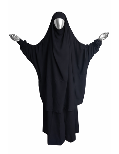 Jilbab 2 pièces Nida - Noir -  Marque SULTAN