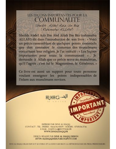 Les Leçons importantes pour la communaute