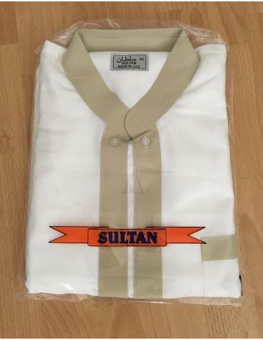 Qamiss Manche courte Bi-Colore Créme/Marron